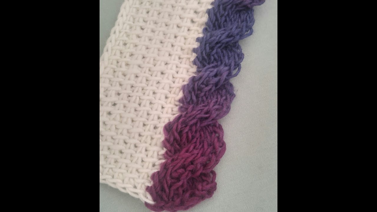 Tunisian Crochet: How to add a Tunisian crochet cable border.