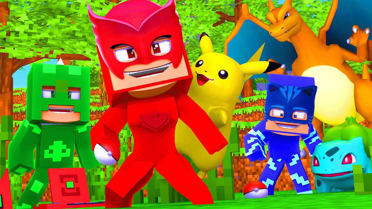 MENINO GATO CORUJITA E LAGARTIXO CAPTURARAM POKEMONS NO MINECRAFT