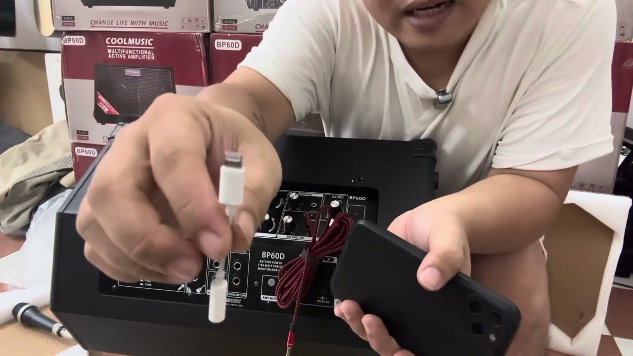 Hướng dẫn Thu âm (Nhạc-Guitar-Micro) từ loa CoolmusicBP60D vào điện thoại