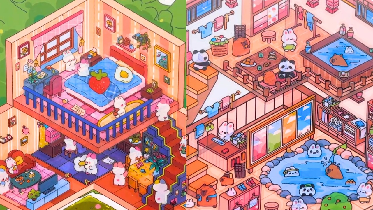 [ASMR] DIY Cute 3D Sticker House #78 | Extra Long Relaxing Playtime | Asmrestick ✨🐾📖