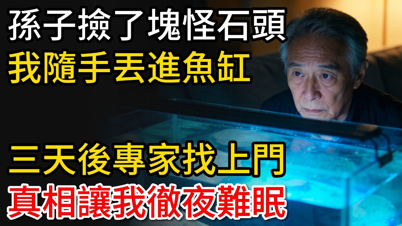 孫子撿了塊怪石頭，我隨手丟進魚缸，三天後專家找上門，真相讓我徹夜難眠