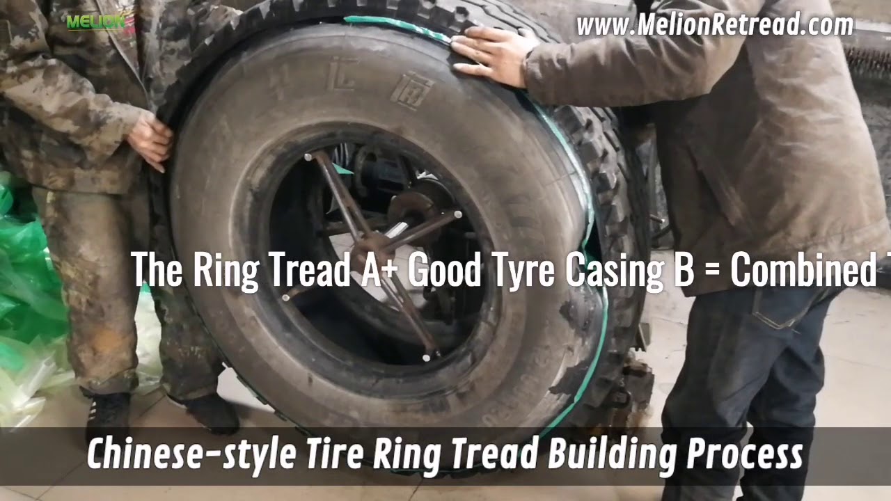 Chinese-style Tire Ring Tread Building Process Video - Tire Retreading Process