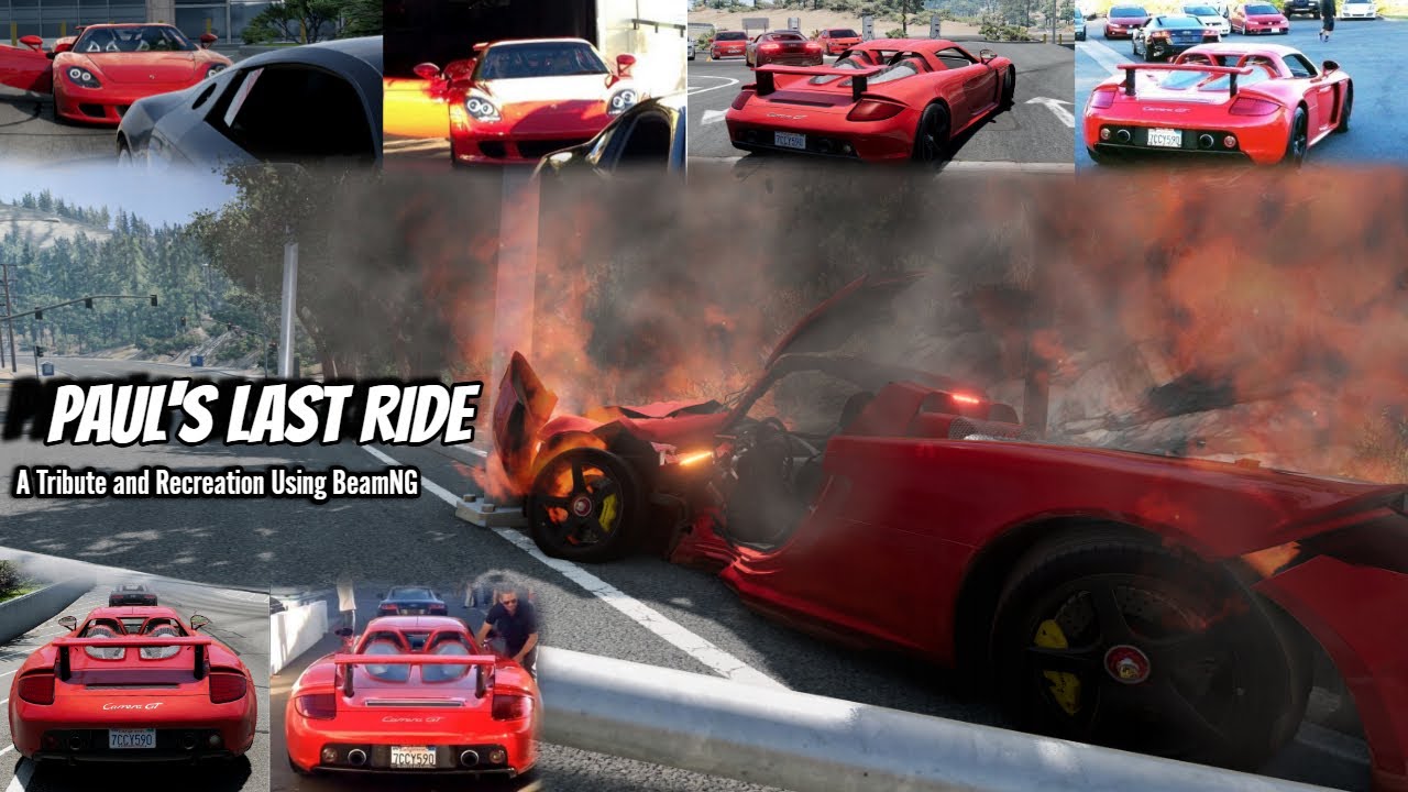 Paul Walker Crash Accurate Recreation (BeamNG + Real-Life Mixed Footage)