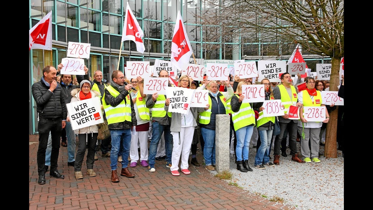 Krankenhaus-Mitarbeiter demonstrieren in Seesen