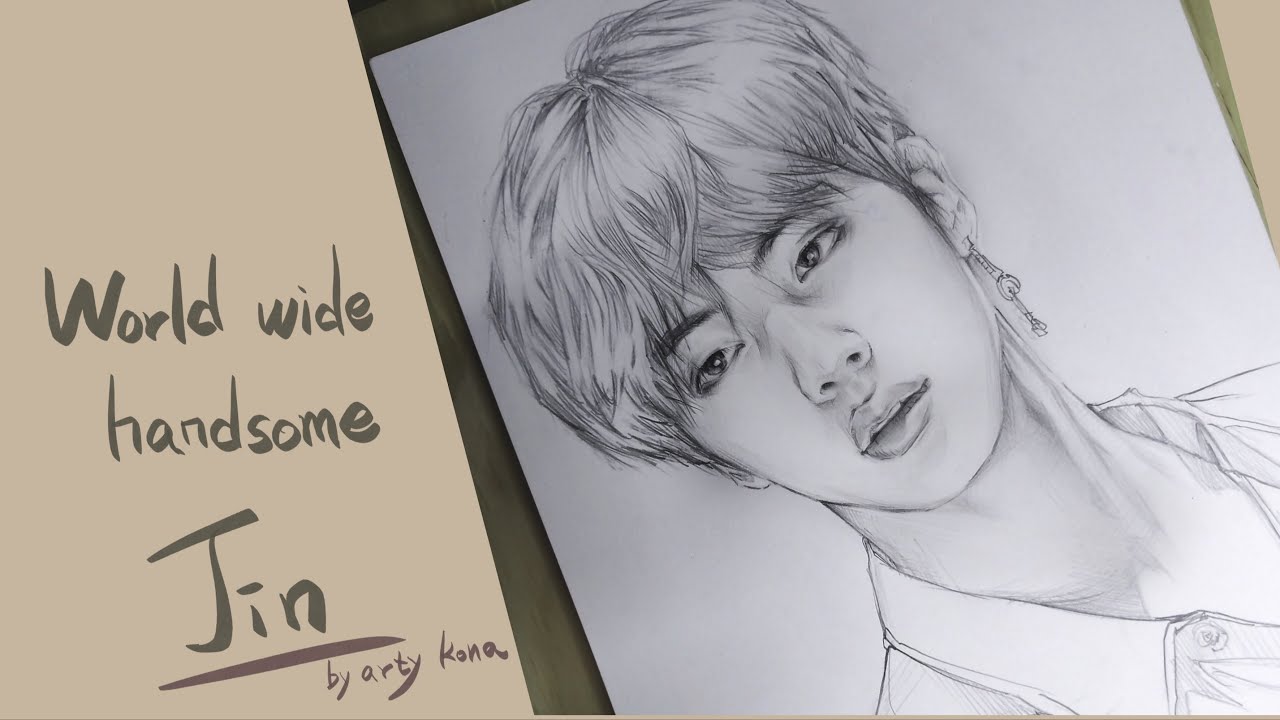 인물 스케치 (Portrait Sketch) -drawing BTS Jin | Semi realistic style