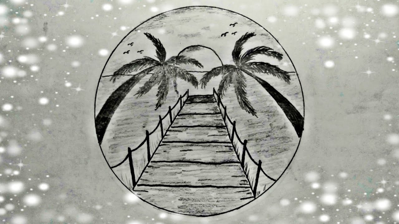 Menggambar mudah dan simpel pemandangan #By feelArt