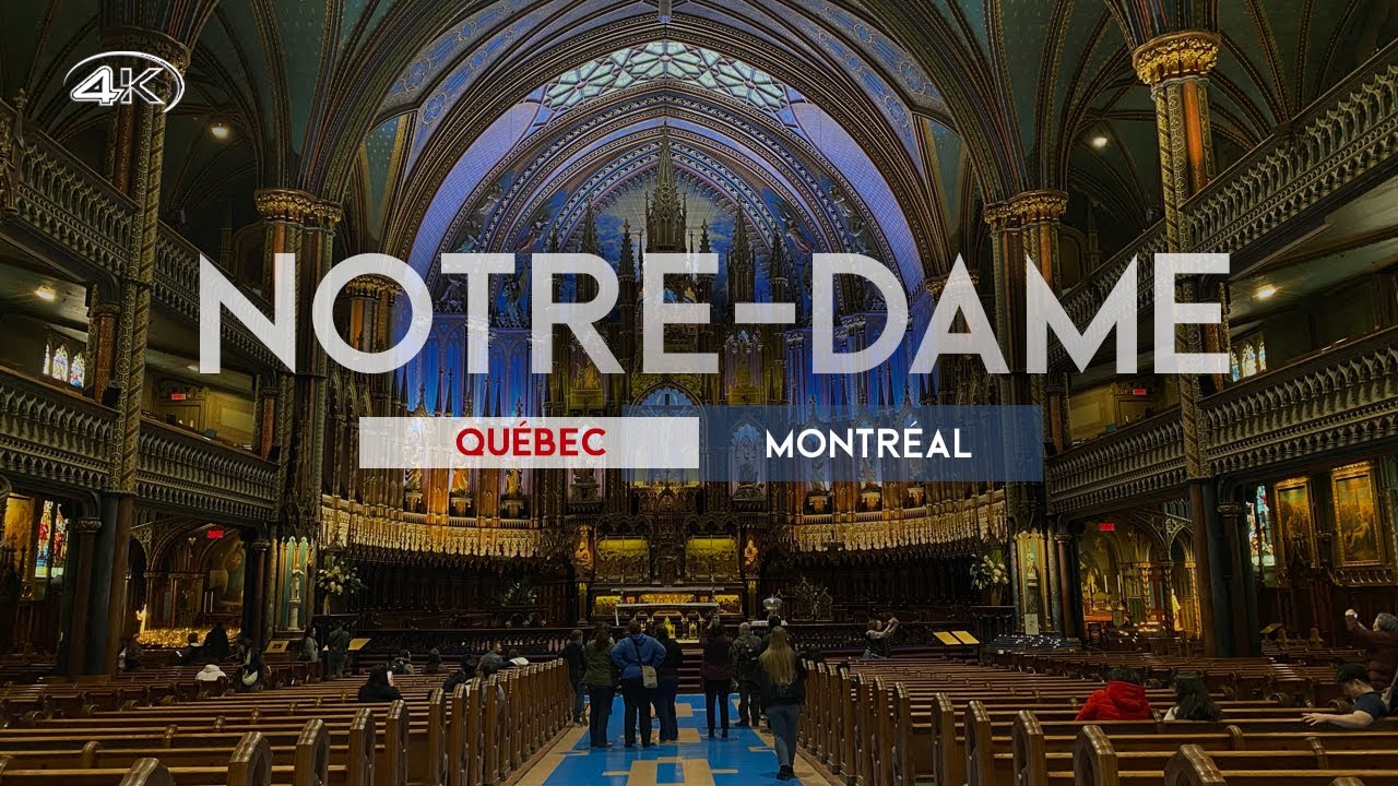 🇨🇦 [4K] Notre-Dame Basilica of Montréal, Walking Tour Québec, Canada | Best Things to Do in Montreal