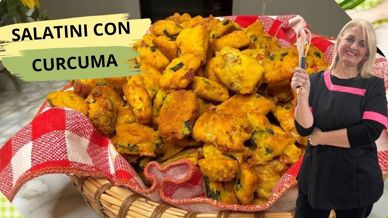 SALATINI -STUZZICHINI SENZA BILANCIA CON CURCUMA E SALSICCIA MOLTO SFIZIOSI E UNO TIRA L ALTRO 