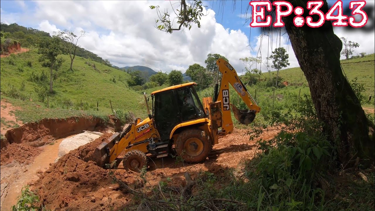 JCB 3cx Arrumando Passagem Destruída Pela Chuva #Saulomaquinaspesadas