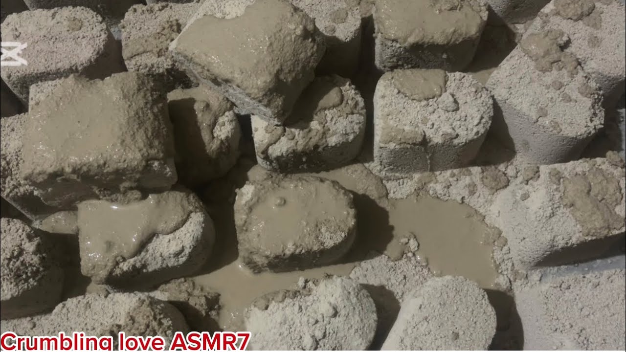 Crispy crunchy pasted creamy mini shapes dry floors crumbling satisfying relaxing ASMR video.
