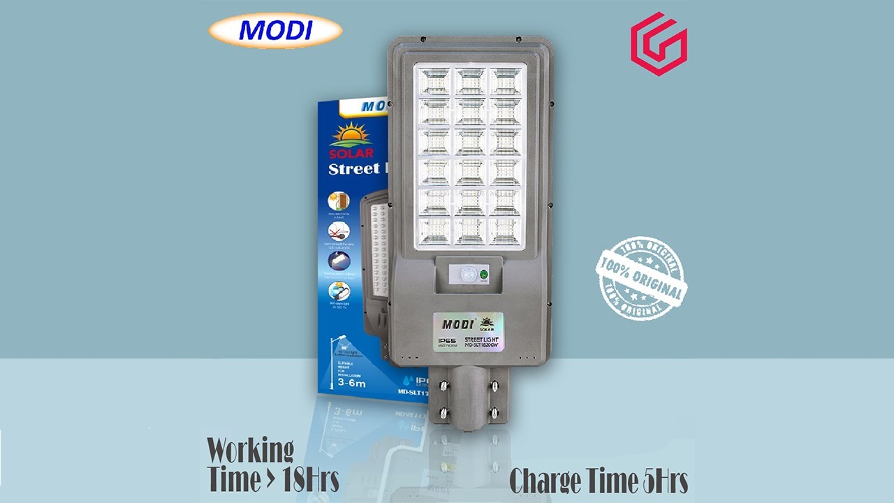 MODI Solar Light - Solar Outdoor Light - LED Solar Light 200W - Model MD-SLT18-200W
