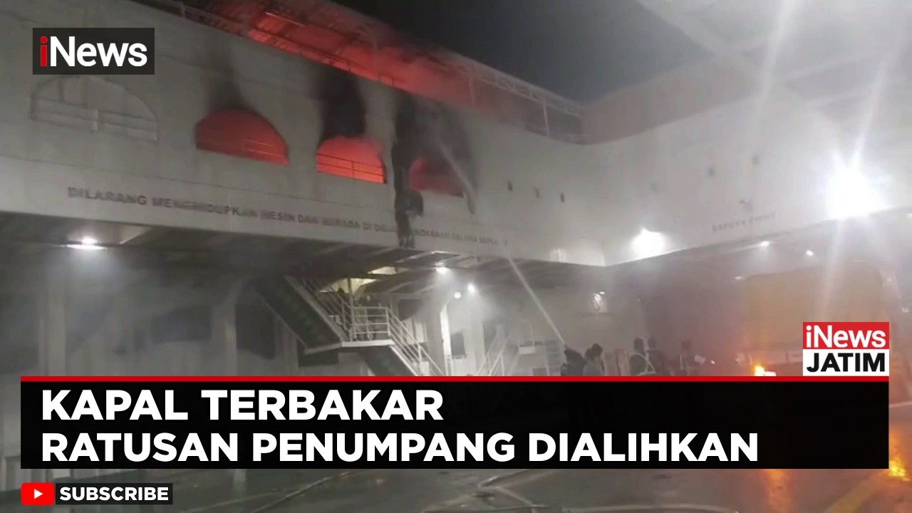 KMP Portlink VII Terbakar Saat Muat Penumpang di Pelabuhan Ketapang | iNews Jatim