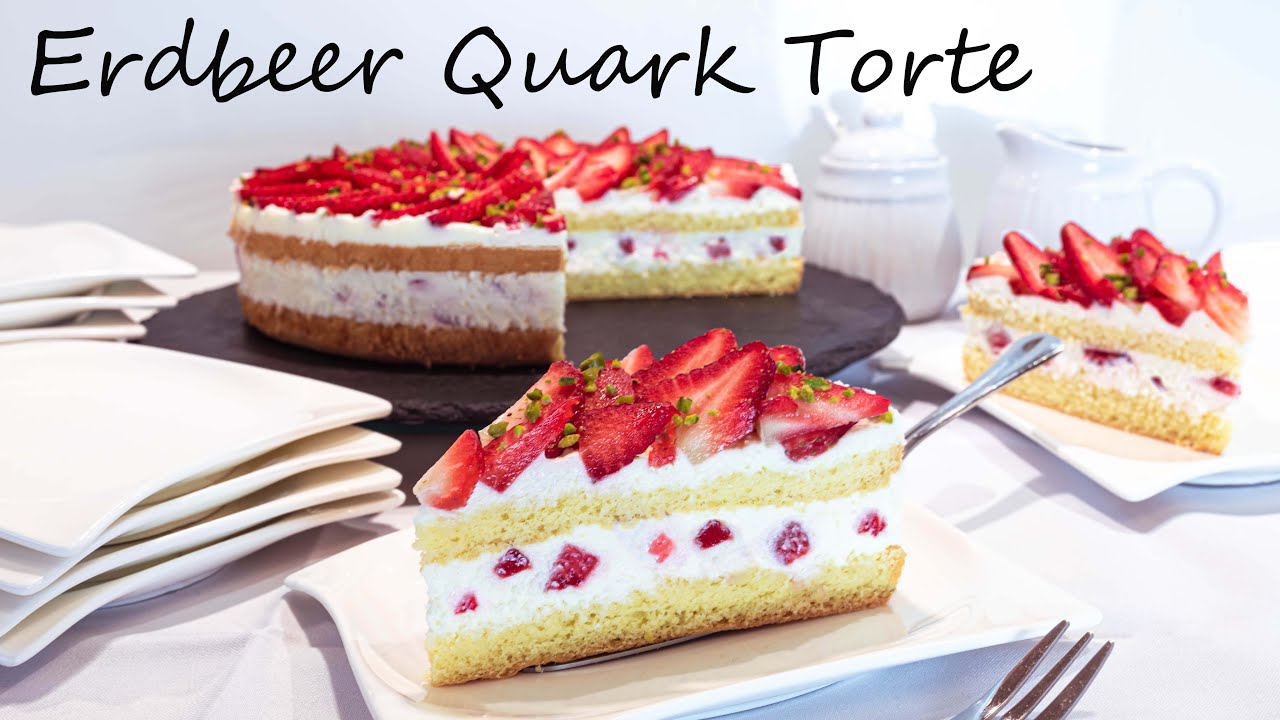 die perfekte Sommertorte | Erdbeer Quark Torte mit Pistazien