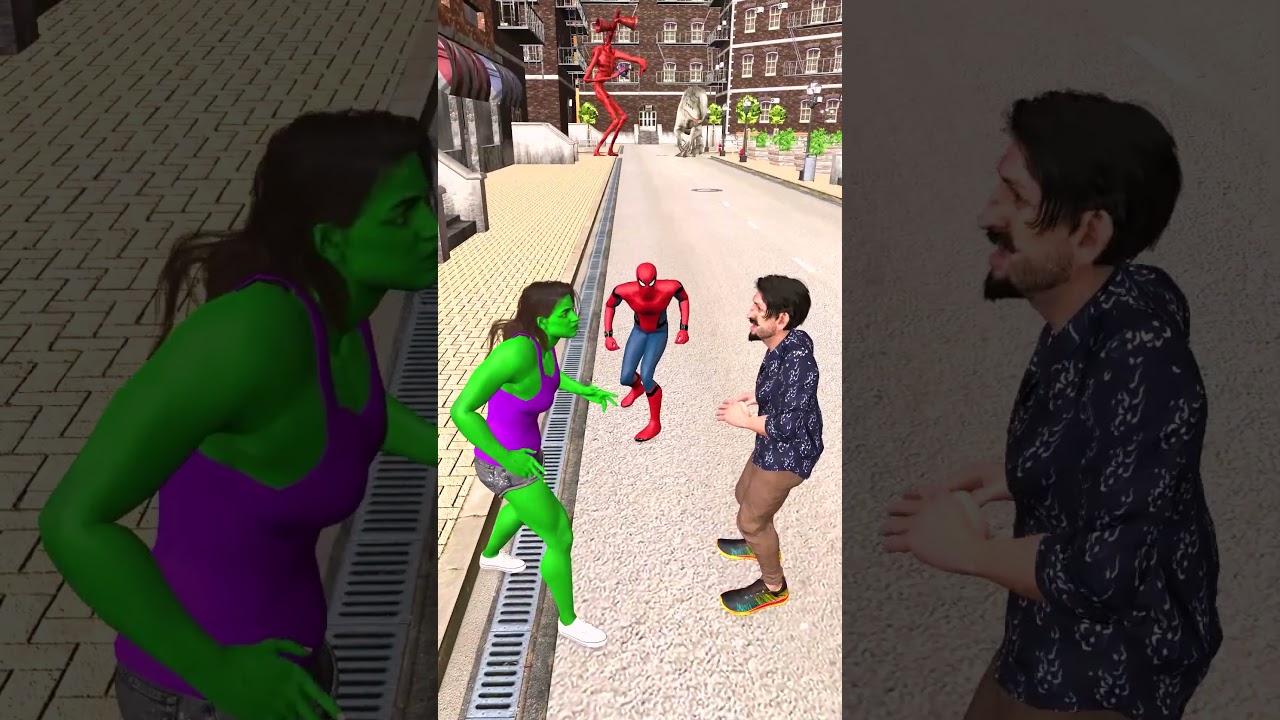 Hulk salva a Hombre Ara&ntilde;a y Red-Hulk de Siren Head y el escuadr&oacute;n de Dinosaurios #hombreara&ntilde;a #dino