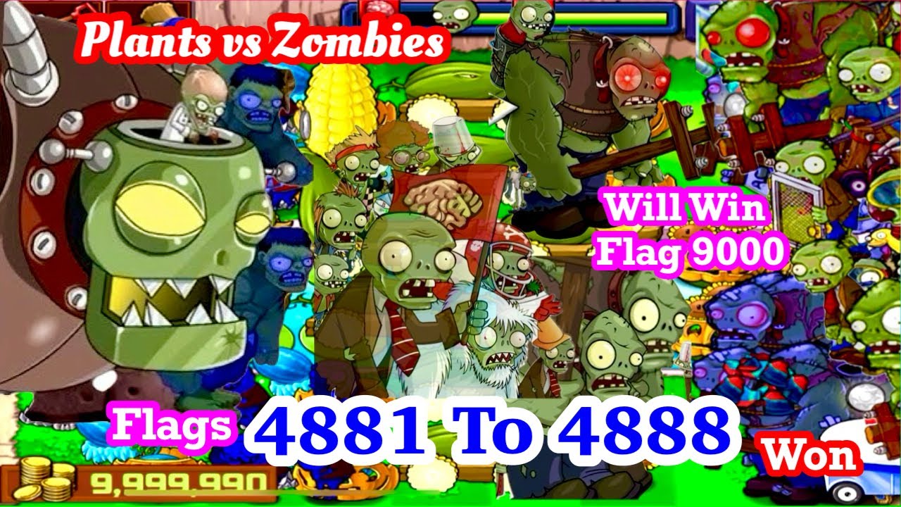 Plants vs Zombies Survival Flags 4881 to 4888