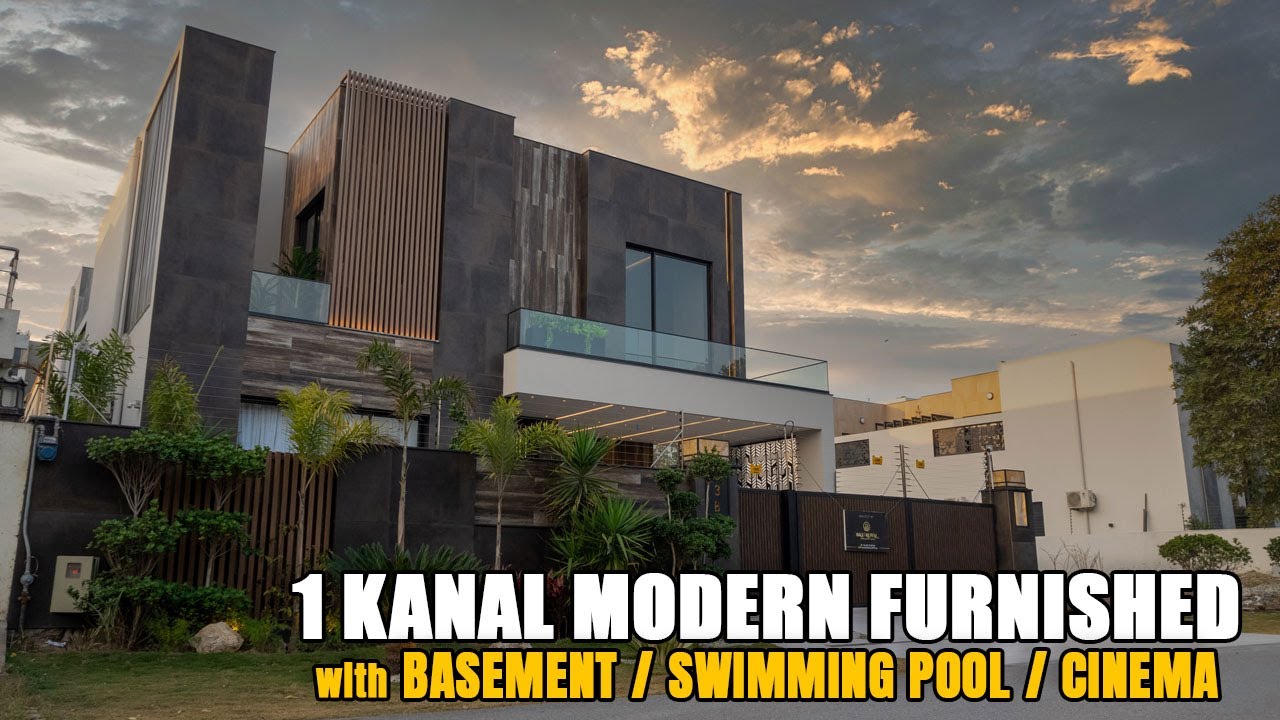 Furnished Modern House by Al Muqeet Estate DHA Lahore with Basement - Pool - Cinema ( 1 Kanal )