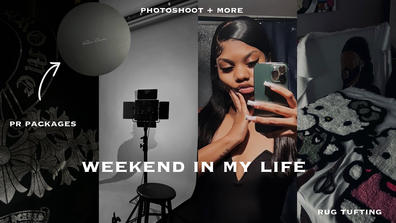 weekend vlog ✰ lash photoshoot , rug tufting, fashion plug finds + taking down my 1 month old braids