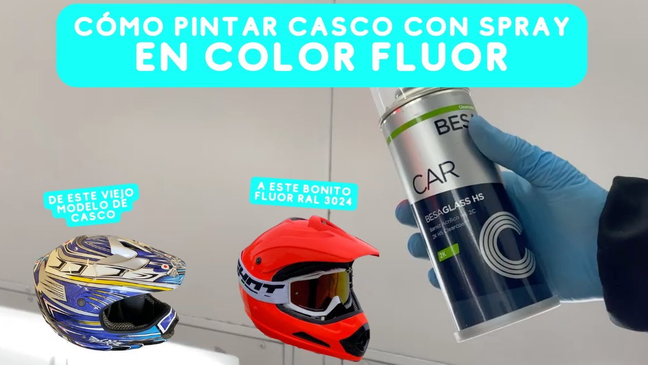 Cómo PINTAR CASCO con SPRAY en COLOR NARANJA FLUOR | RAL 3024 |