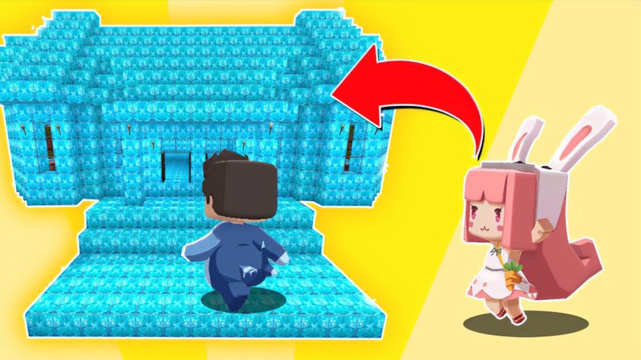 【木鱼】迷你世界：100倍掉落生存记，木鱼小铃铛的钻石城堡！