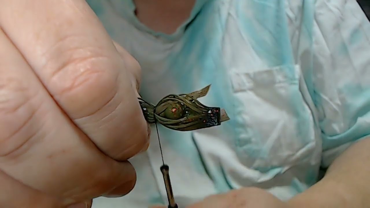 Круглая головка без сорняков Finesse Jig - зелёно-тыквенно-красная