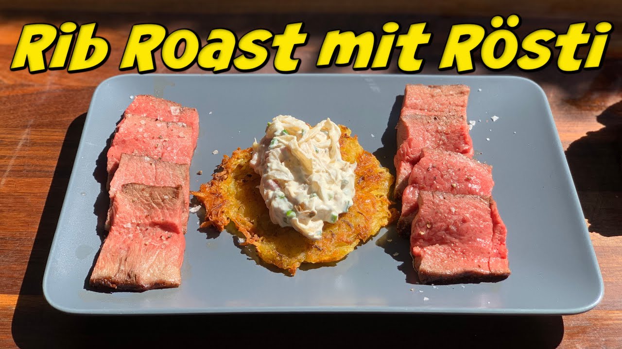 Hohe Rippe mit Kartoffelrösti und Bacon-Zwiebel Quark - Eine mega Kombination!