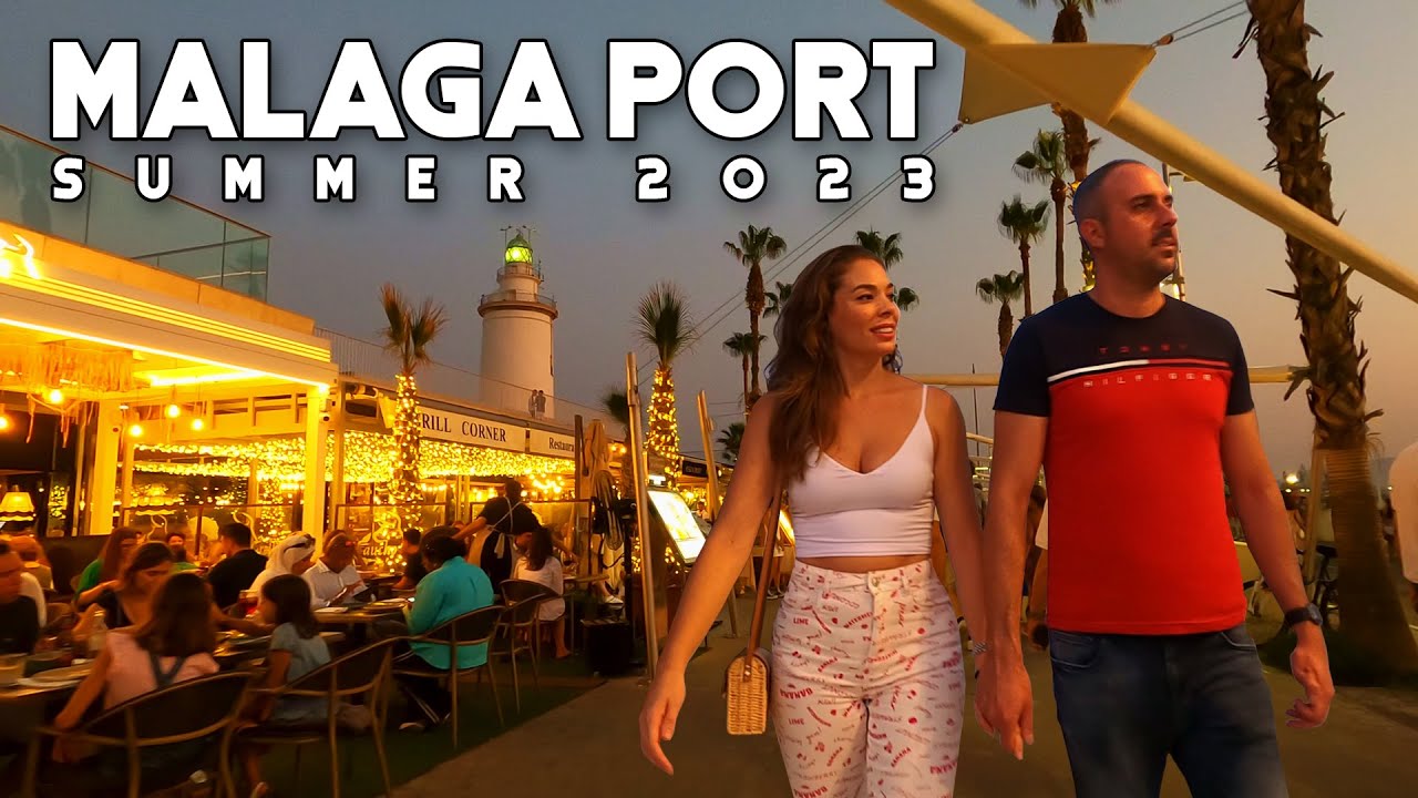 Malaga City Port Spain Lovely Summer 2023 Nightlife July Update | Costa del Sol | Andalucía [4K]