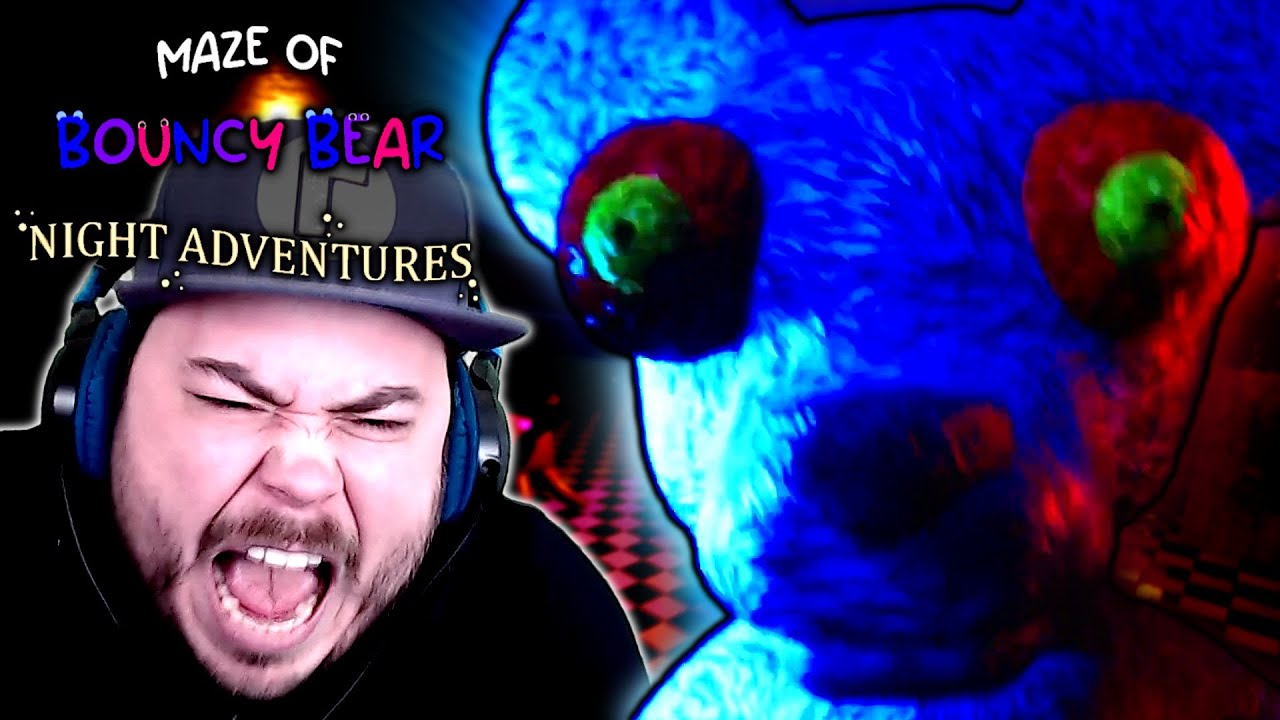 I DIDN'T EXPECT THIS GIANT BEAR JUMPSCARE!! | Maze of Bouncy Bear: Night Adventures