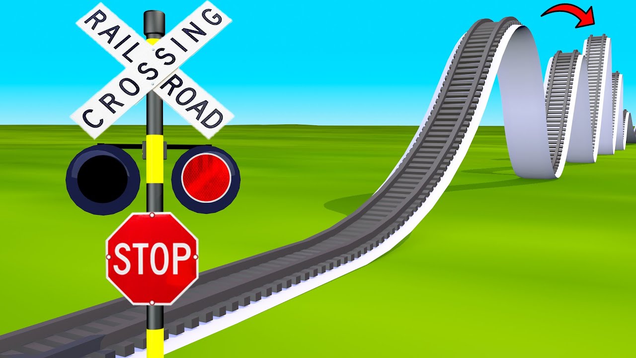 【踏切アニメ】でこぼこ線路を走る新幹線はやぶさ【カンカン】Fumikri Simulation Railroad Crossing Animation Bumpy Railroad Tracks