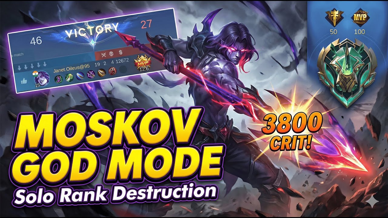 MOSKOV GOD MODE! 🔥 Solo Rank Destruction - Mobile Legends Gameplay