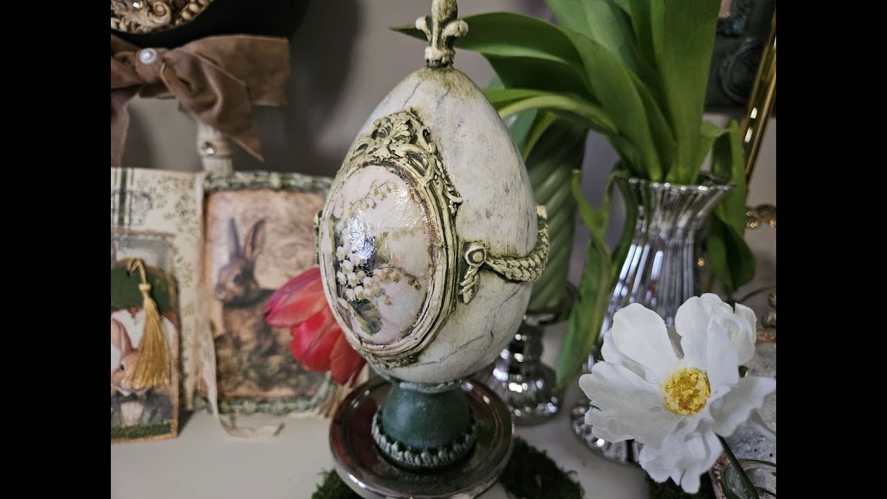 Vintage Ei  mit Marmoreffekt// Vintage egg with marble effect