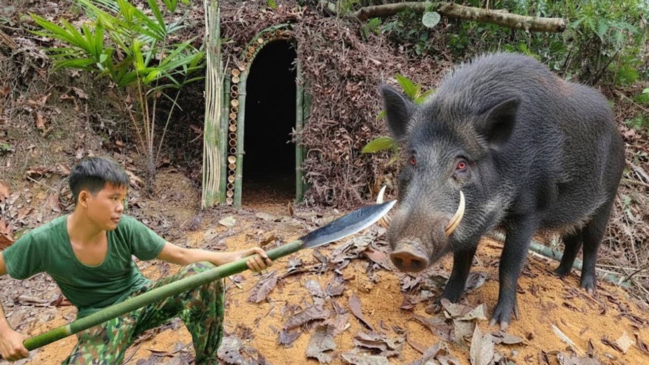 Lost for 2 Days in the Wild | Escaping Wild Boars & Building an Underground Shelter