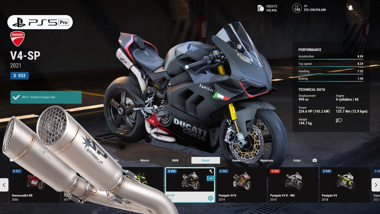 RIDE 5 | Customize Brutal Ducati V4 SP Spark Exhaust Rain Gameplay [4K PS5 Pro]