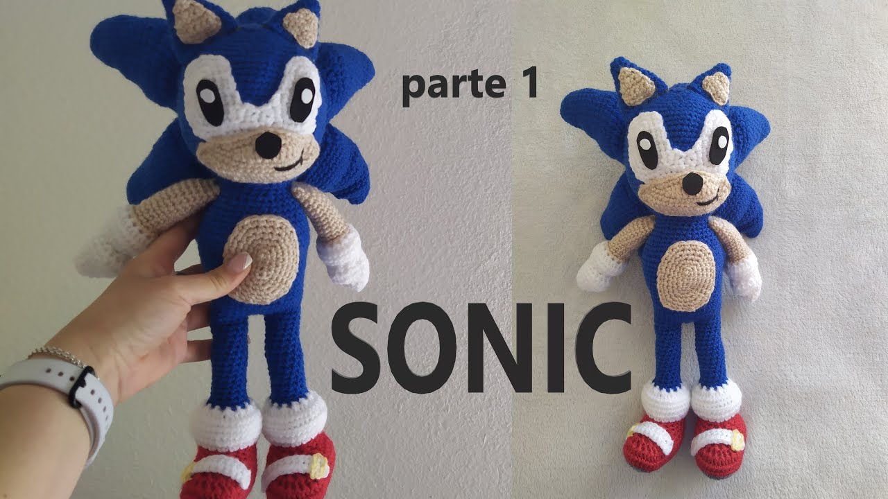 🧵1 Tutorial paso a paso de Sonic a Crochet🦔 |👌 Parte 1 (Cuerpo, Manos y Pies)