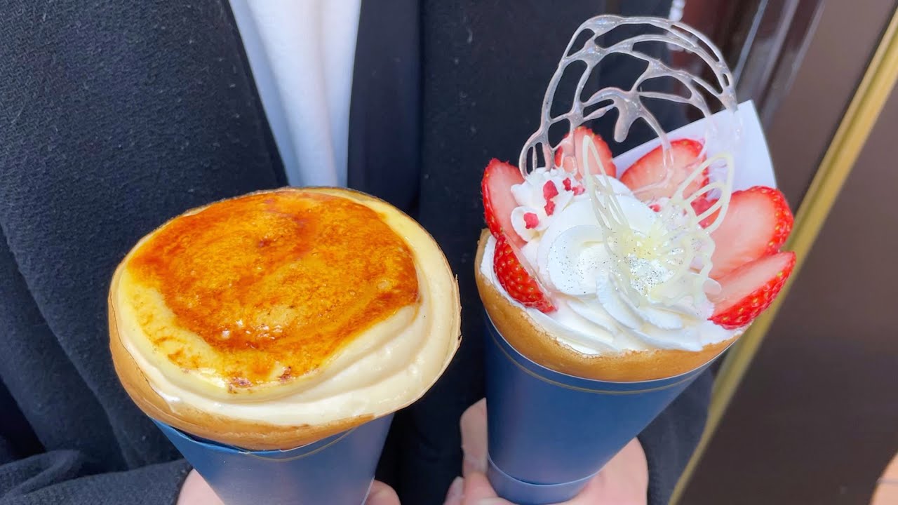 パティシエが本気で作るケーキのようなクレープ/Japanese Creme Brulee and Strawberry Crepes