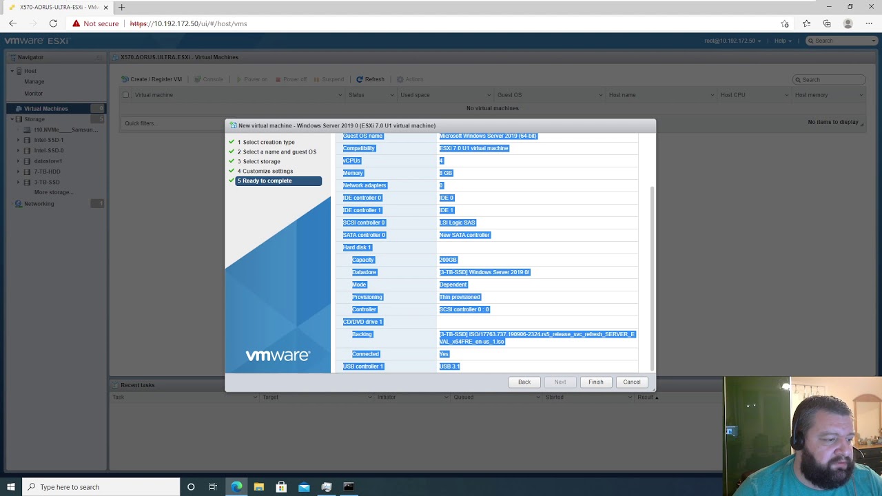 How To Install A Virtual Machine (Windows Server 2019) In ESXi 7.0
