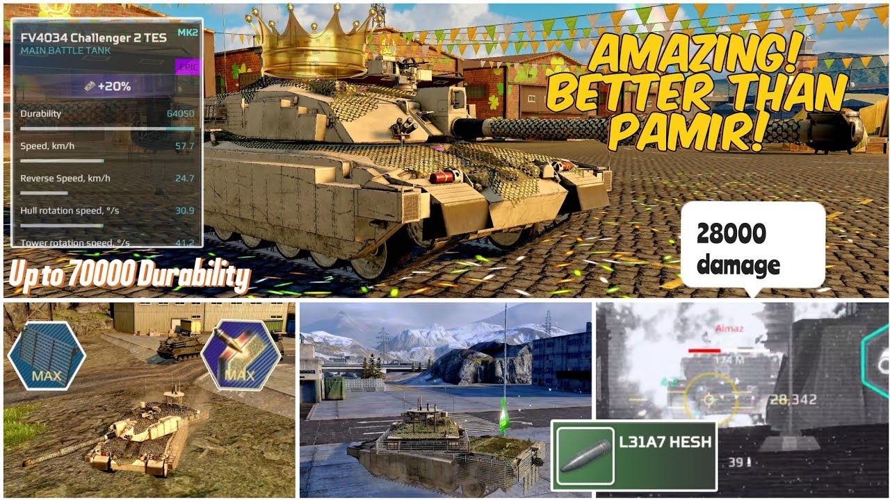 MWT Tank Battles FV4034 Challenger 2 Tes is total sleeper with 70k durability/28k damage hesh round