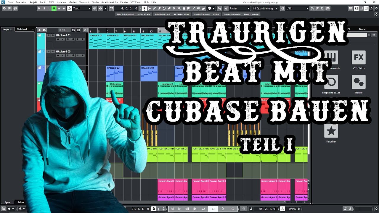 Trauriger Beat Cubase Tutorial  - Teil 1