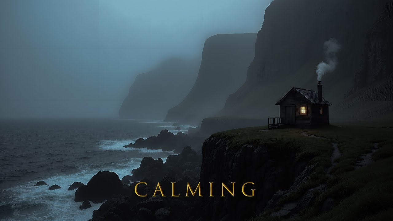 Misty Cliffside Cabin Refuge - Peaceful Piano for Stress Relief & Focus