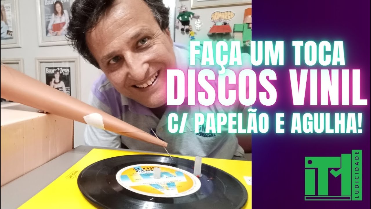 Faça um Toca Discos Vinil c/ Papelão e Agulha !