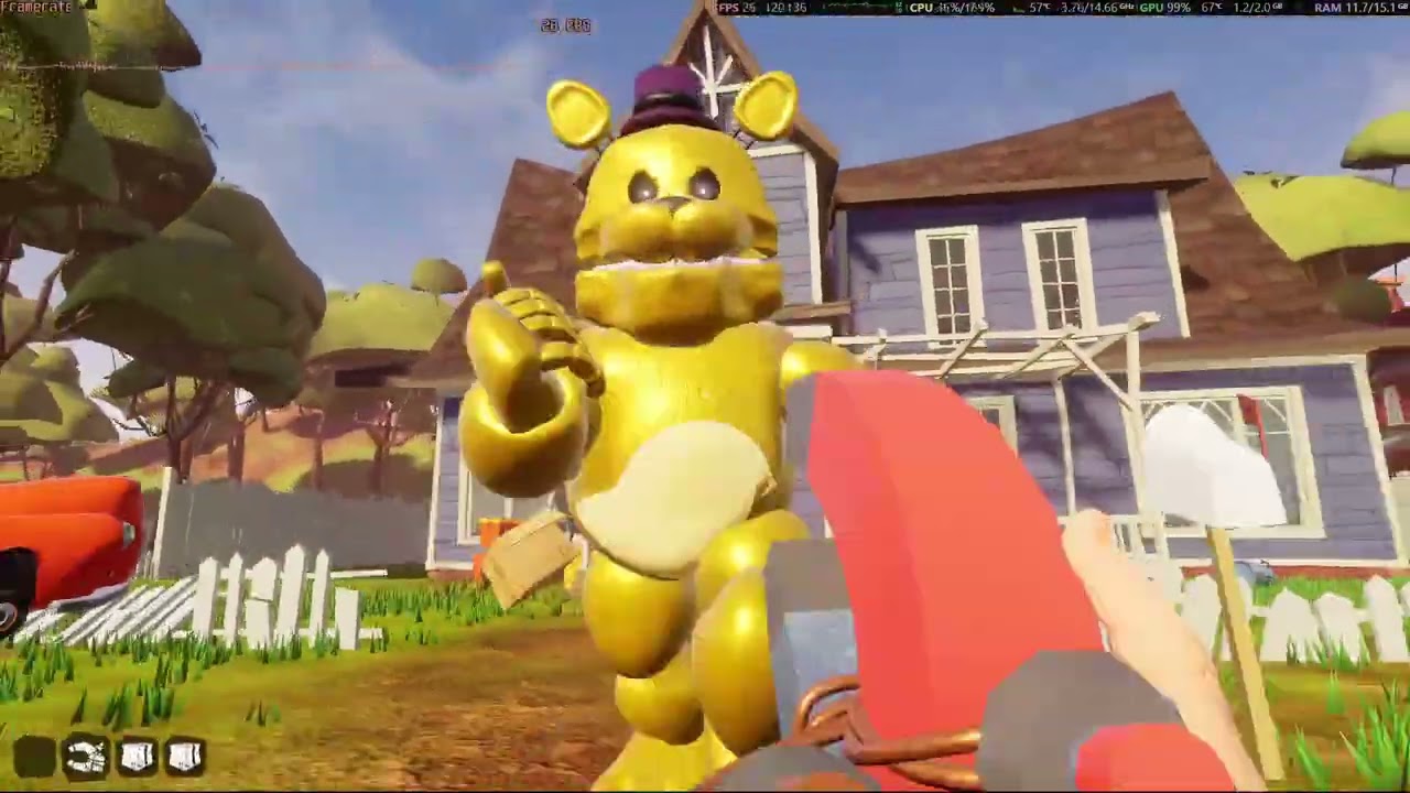 Hello Neighbor but Fredbear doesnt give you jumpscares