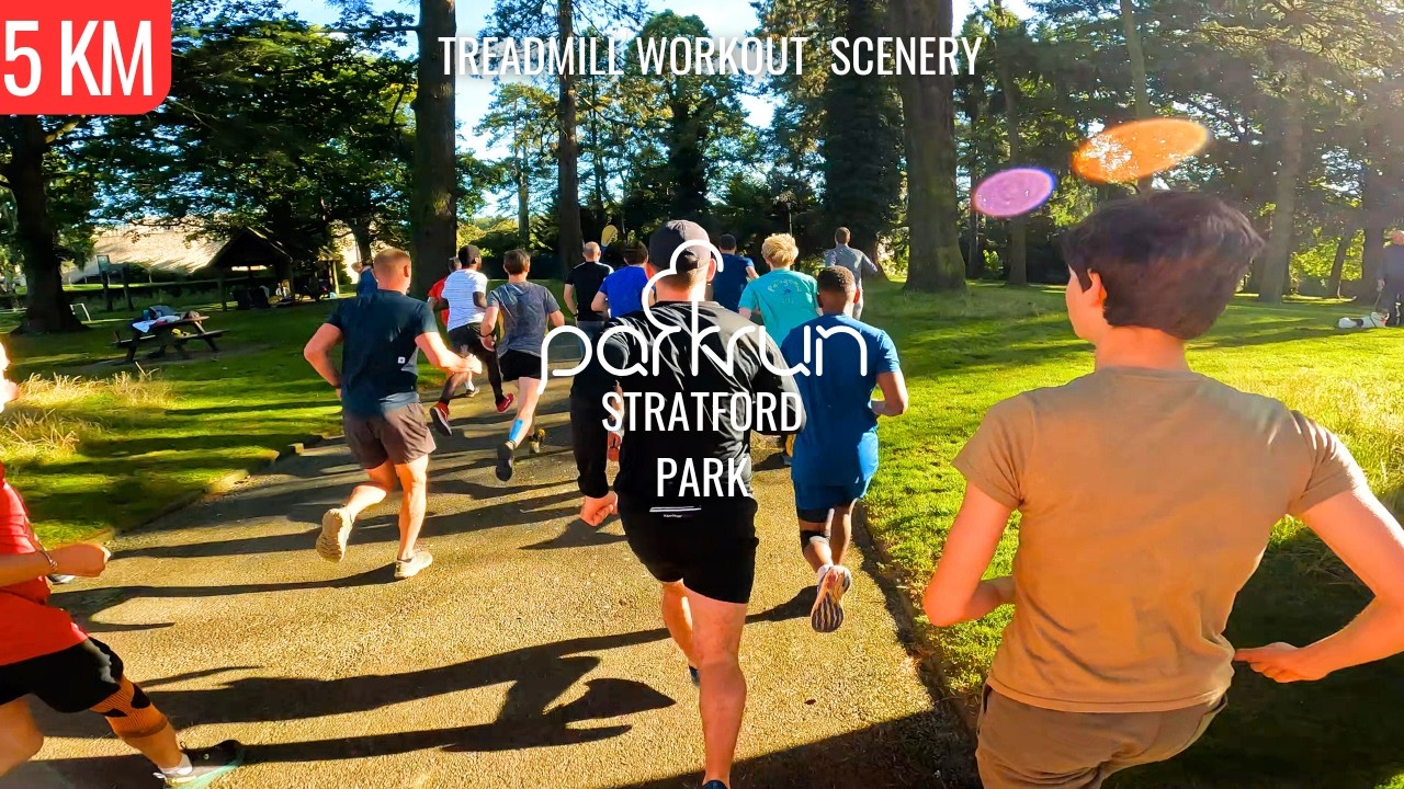 Stratford Park parkrun Treadmill Workout Scenery | Stroud  | Virtual Run / Walk ASMR | The Cotswolds