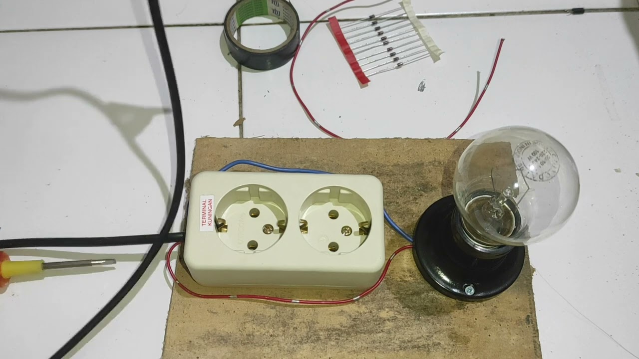cara bikin rangkaian, bohlam untuk pengaman power supply smps
