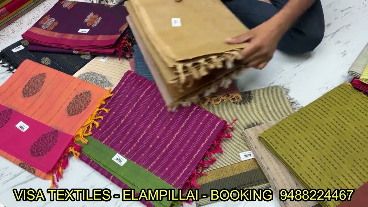 100 கவுண்ட் காடன் சேலை! நெய்து தயாரிக்கும் இடத்திலிருந்து நேரடியாக — ஹோல்சேல் விலையில்! VisaTextiles