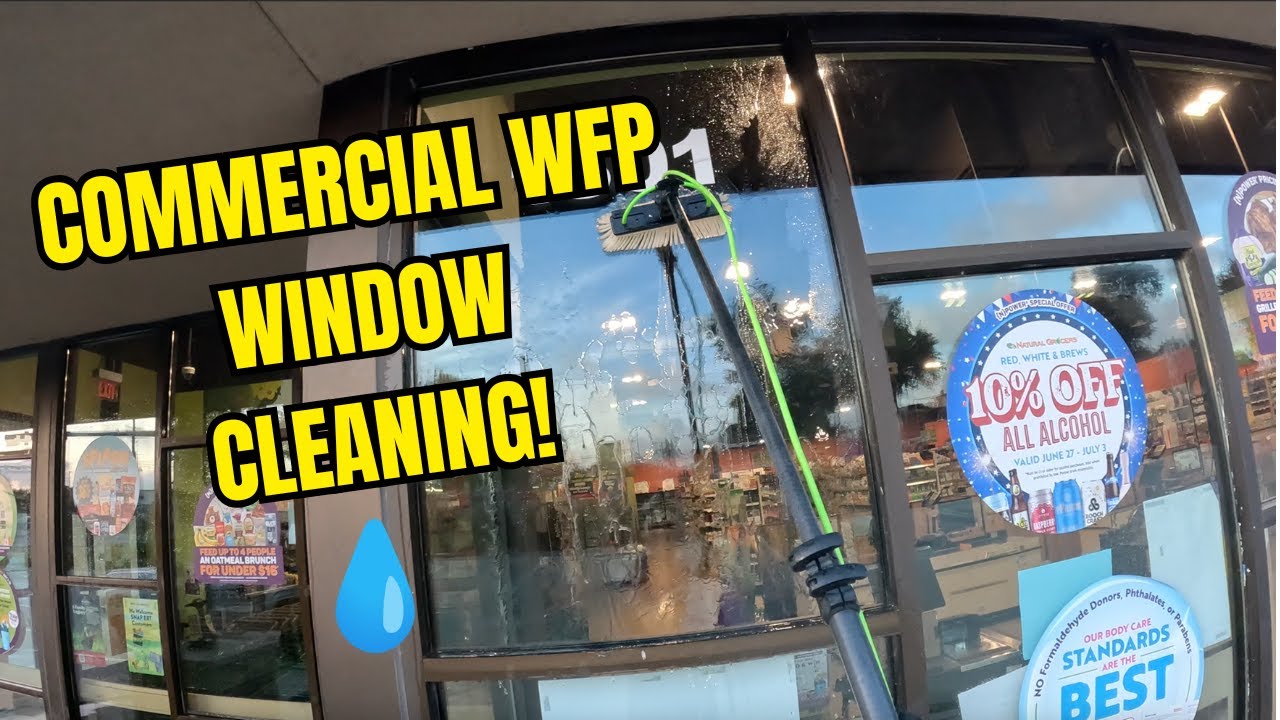 Satisfying Water Fed Pole Window Cleaning! Commercial Window Cleaning