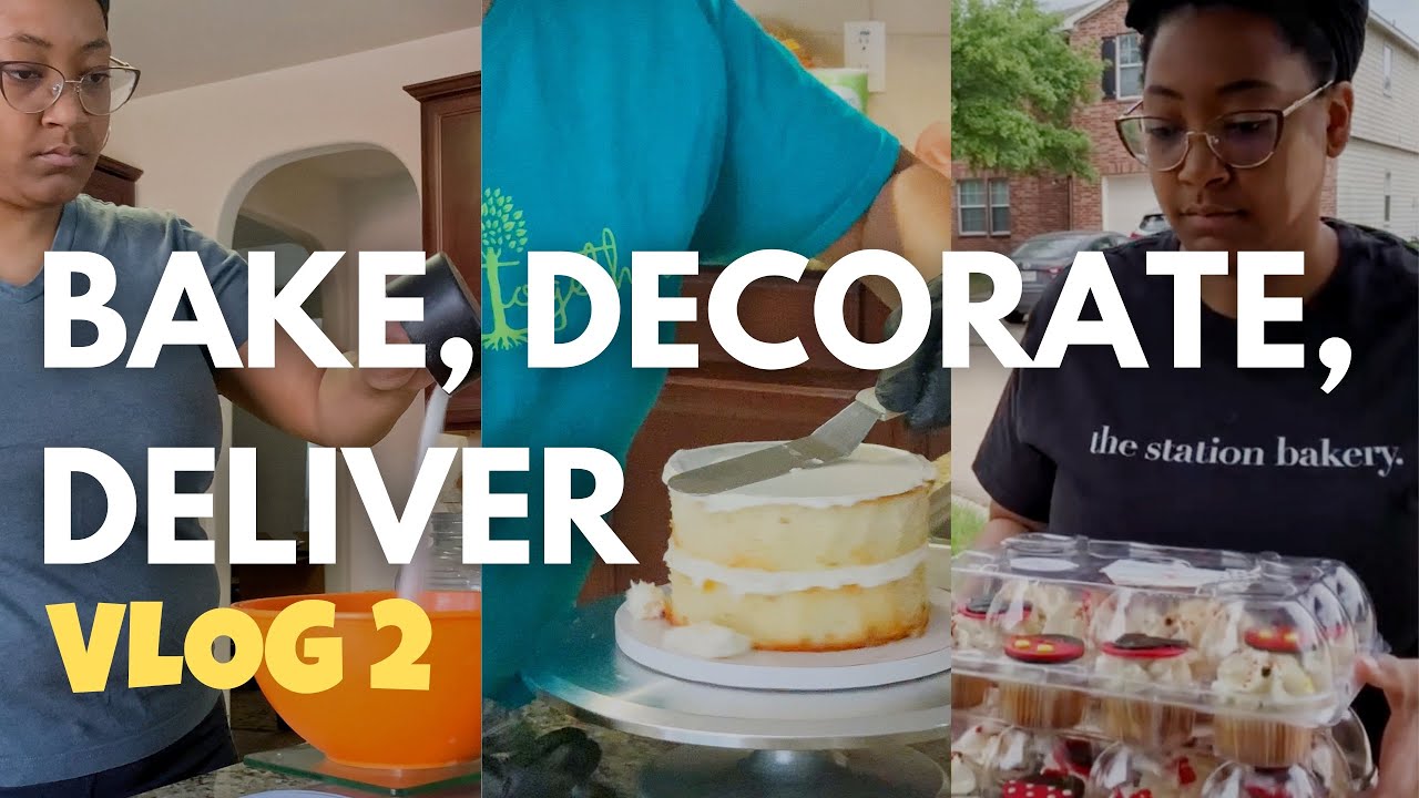 Bake, Decorate and Deliver Cakes and Cupcakes With Me / A Day in My Life Bakery Vlog #2