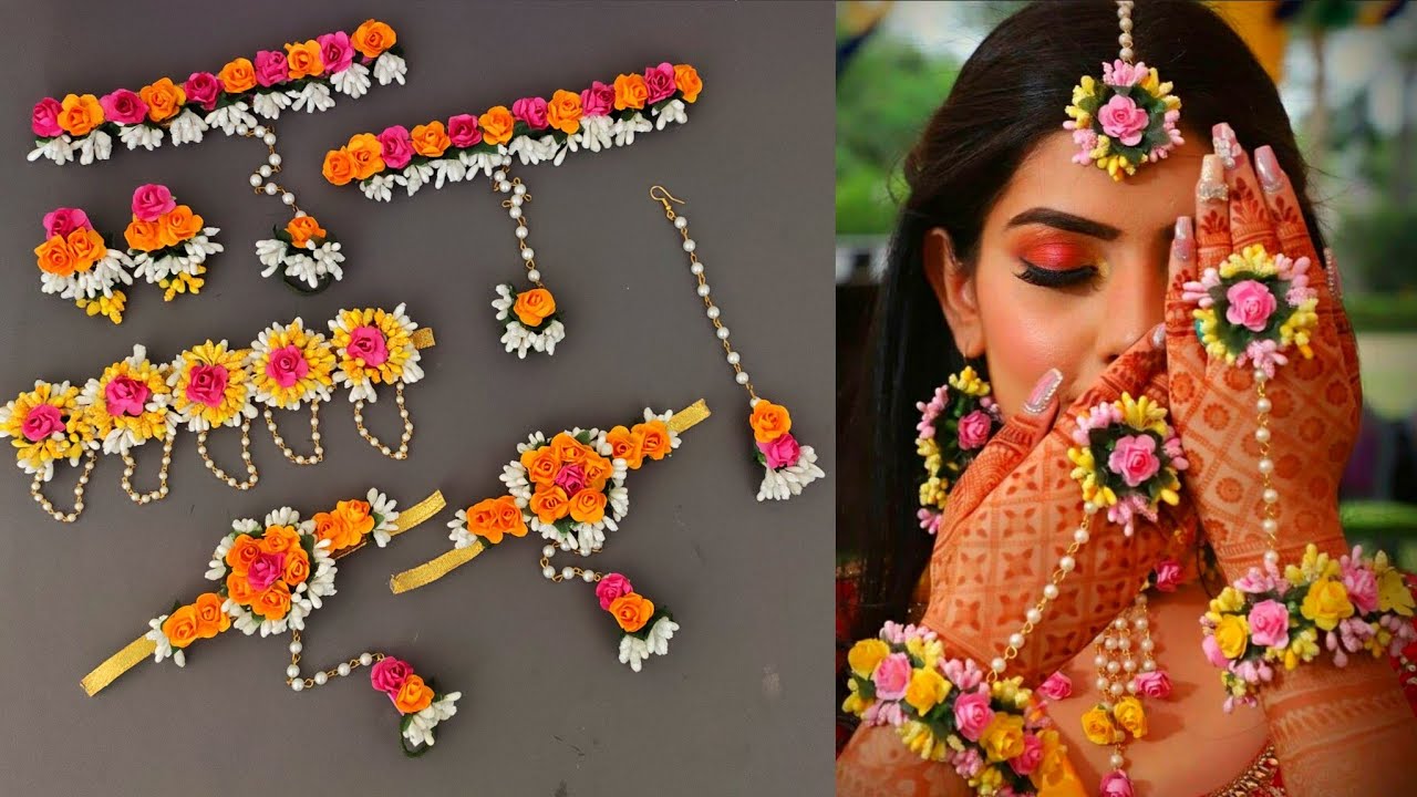 Flower Jewellery Making | Flower Jewellery for haldi | flower Jewellery making at home | Punekar Sne