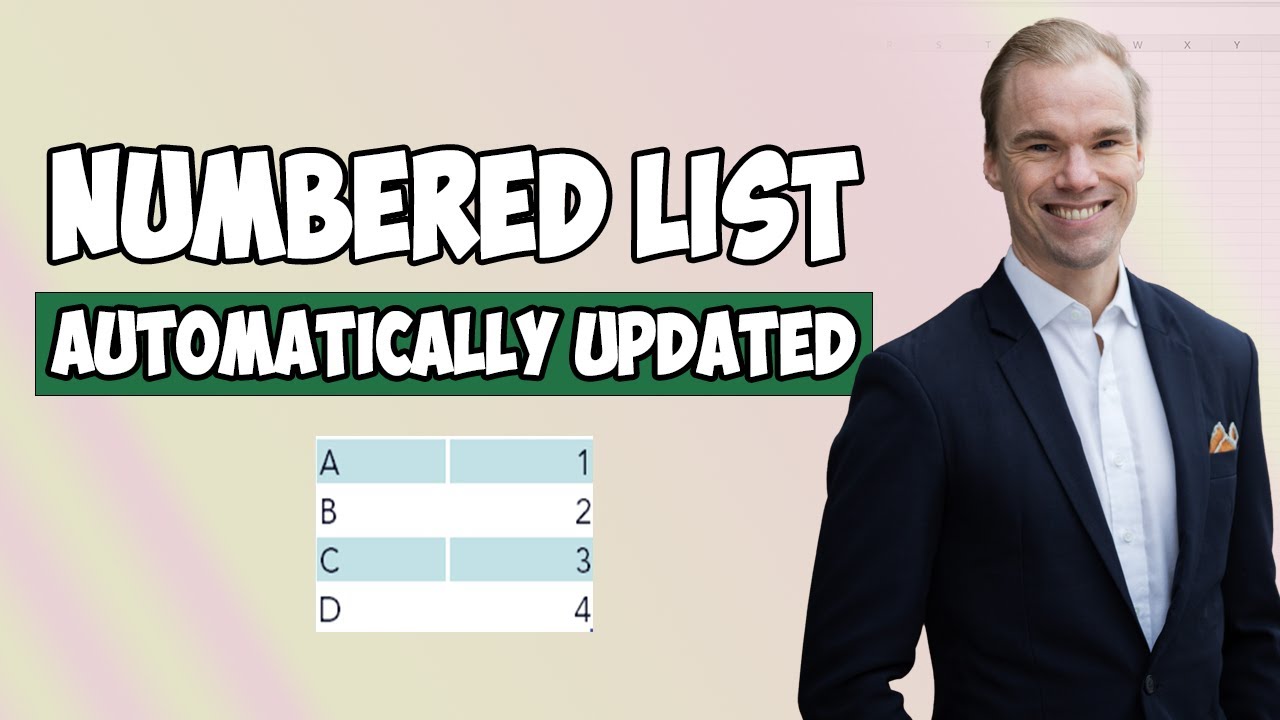 Excel - Numbered lists made easy with the NEW function