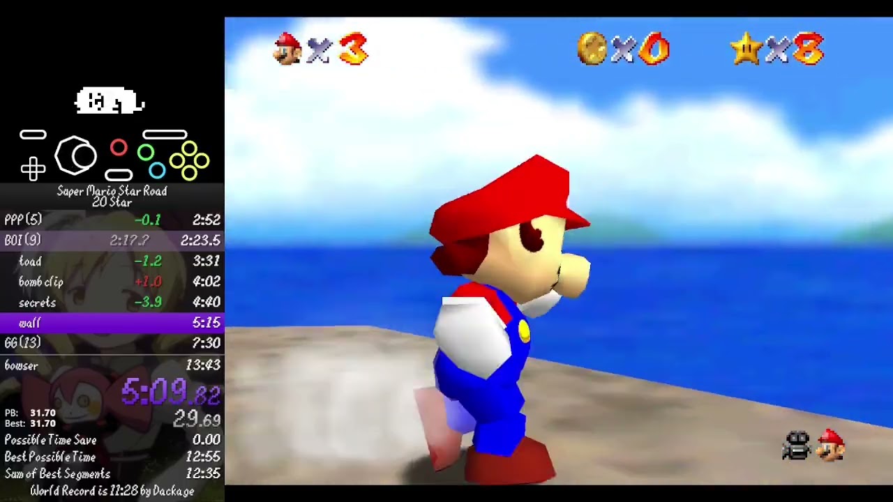 [SPEEDRUN] Super Mario Star Road 20 Star 