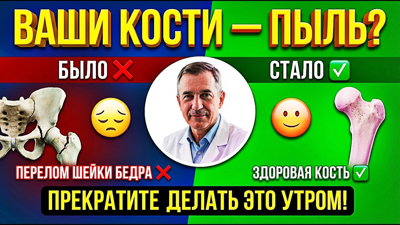 3 утренние ошибки, которые превращают ваши кости в ПЫЛЬ после 55. Совет врача.
