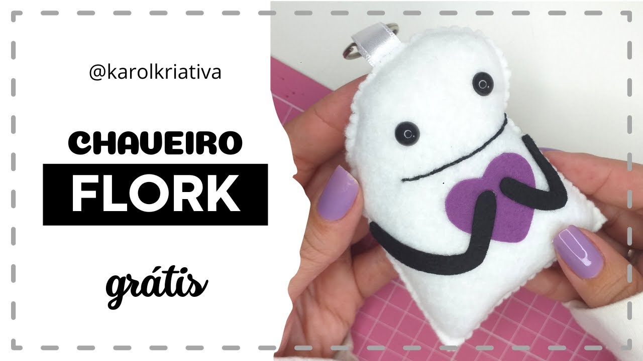 CHAVEIRO FLORK EM FELTRO - MOLDE GRATIS